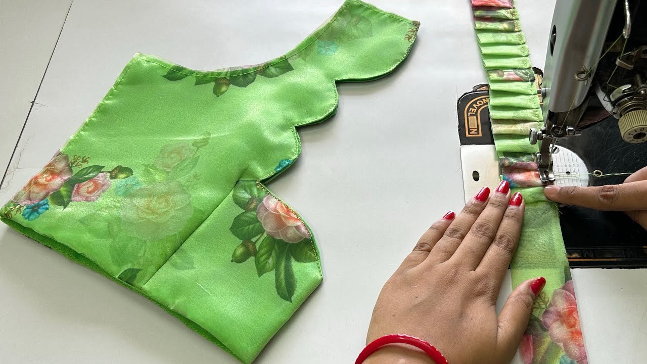 Frill Blouse Design | Latest Blouse Neck Design | Cutting And Stitching Back Neck Blouse Design