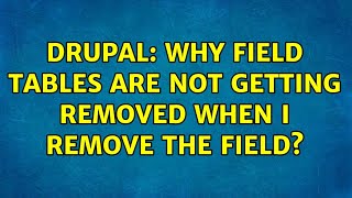 Drupal: Why field tables are not getting removed when I remove the field?