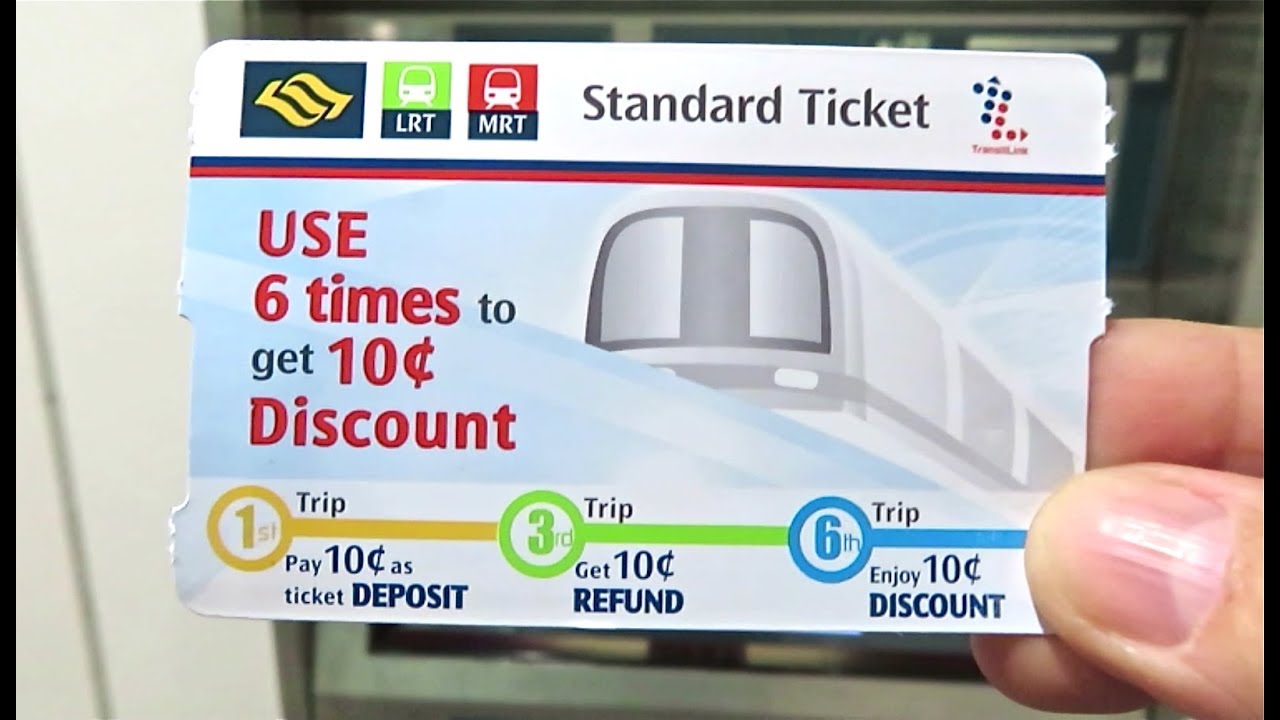 Как купить разовый билет в метро Сингапура.
