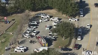 Raw video: Scene where 2 people were stabbed at Katy park