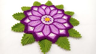 : Como tejer la FLOR N 49  a crochet paso a paso para caminos de mesa o centros de mesa y tapetes