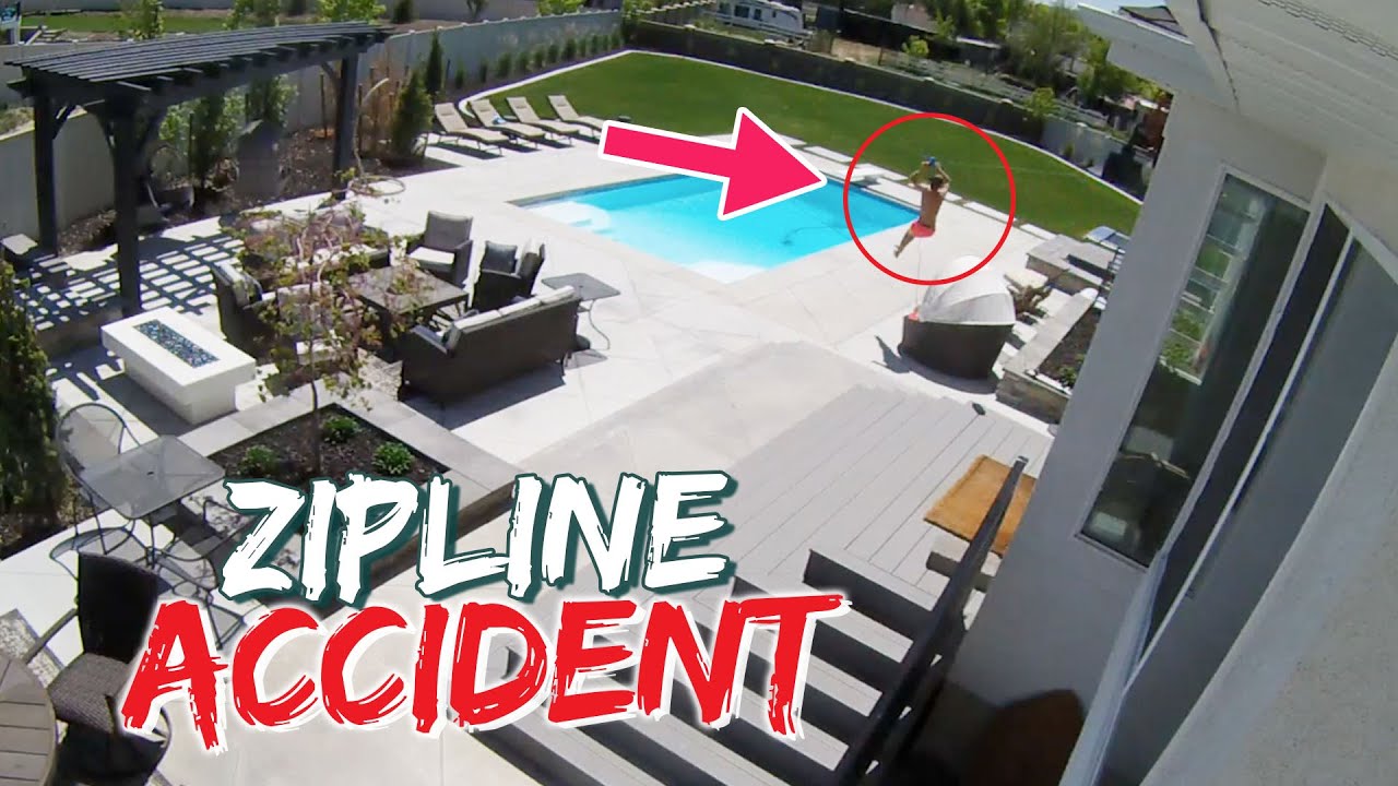 THE WORST CASE SCENARIO JUST HAPPENED | *125 FOOT ZIPLINE OVER THE POOL*