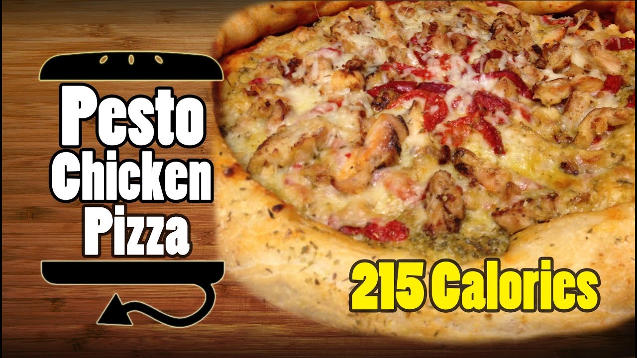 Chicken Pesto Pizza with Marinara Stuffed Crust Recipe - HellthyJunkFood