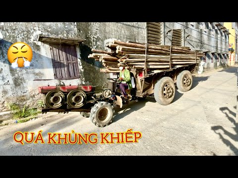 Video Cụ già lái công nông đầu dọc chở gỗ cực nguy hiểm |... - youtube