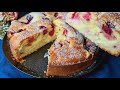 Vanilla and cherry cake recipe | The best vanilla pudding cake with frozen cherries | YUMMY RECIPES