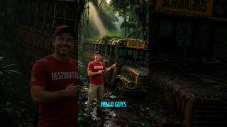 We Turned an Abandoned School Bus Into a Luxury Jungle Treehouse! 😱 #shorts