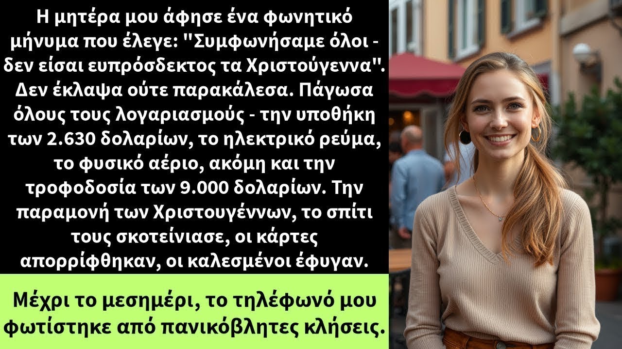 Η μητέρα μου άφησε ένα φωνητικό μήνυμα που έλεγε  'Συμφωνήσαμε όλοι   δεν είσαι ευπρόσδεκτος τα