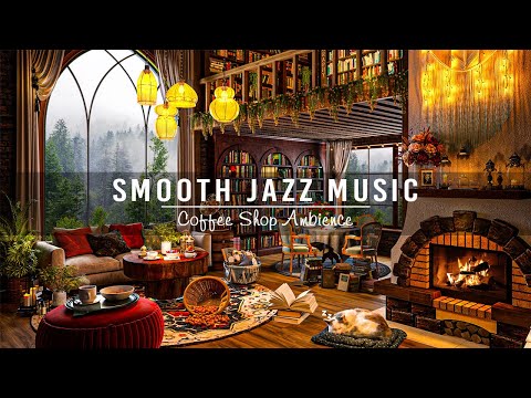 Smooth Jazz Instrumental Music for Working, Study ☕ Relaxing Jazz Music at Cozy Coffee Shop Ambience
