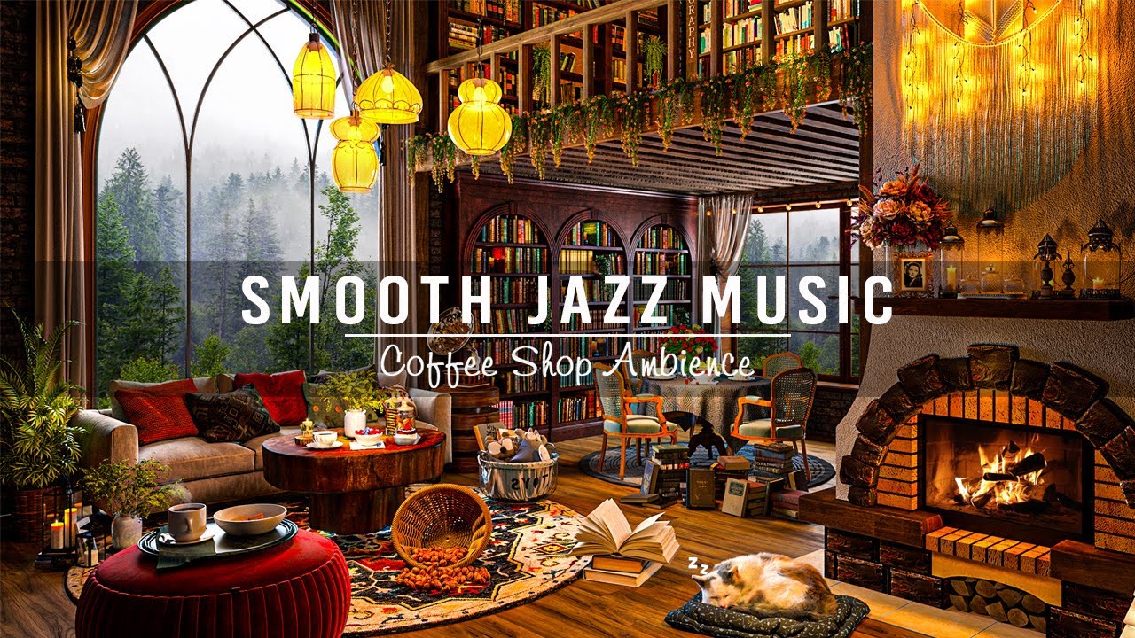 ⁣Smooth Jazz Instrumental Music for Working, Study ☕ Relaxing Jazz Music at Cozy Coffee Shop Ambience