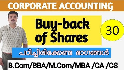Buy-Back of Shares /Corporate  Accounting/Malayalam