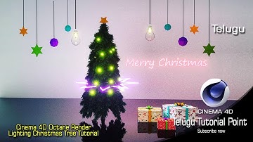Cinema 4D Octane Render Lighting Christmas tree Tutorial| Telugu Tutorial Point |2020
