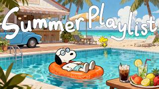 Snoopy’s Happy Summer Vibes 🌊🍹 Soft Cafe Jazz for Focus, Chill & Calm Minds