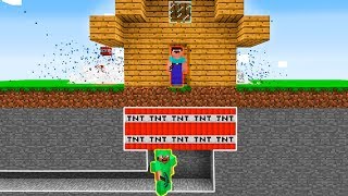 Minecraft - Noob Vs Pro Secret Trap House Battle In Minecraft