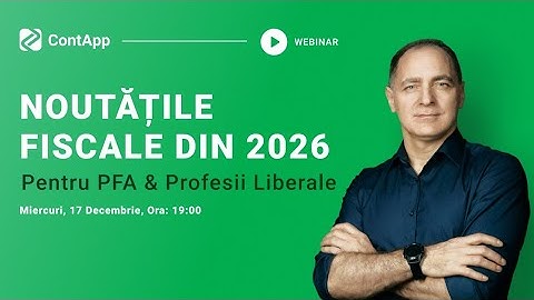 Webinar Modificari fiscale 2026 Pachetul II