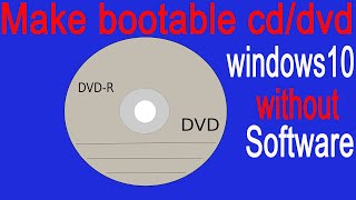 how to make bootable cd or dvd windows 10 without any software