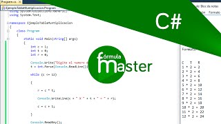 C# - Tabla de Multiplicación con While por Consola