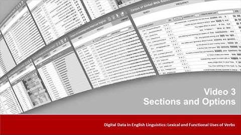 Video 3: Arbeiten mit den BYU-Korpora — Einstellungen unter "Sections" und "Options"