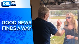 Woman Shares Engagement News With Grandpa Through Window