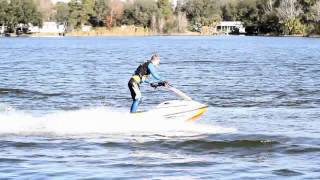 First flat water back flip on stand up jet ski