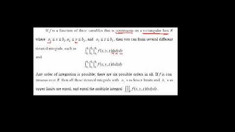 83 Three-Dimensional Iterated Integrals 010 | 正修科大中文微積分(三) | icalculus--csu-en-ch