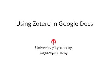 Using Zotero in Google Docs