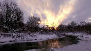 Peaceful Winter River Sunset  Take A Deep Breath