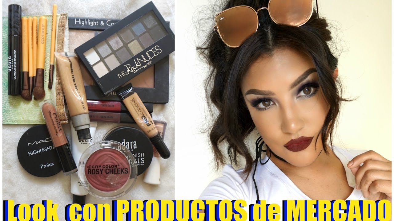 Maquillaje con PRODUCTOS de MERCADO -TIANGUIS / Street market products Makeup Tutorial| auroramakeup