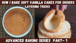 How I bake my soft vanilla cakes for orders | பஞ்சு போல் வெண்ணிலா கேக் | layering cakes screenshot 3