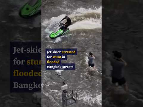 Jet-skier arrested for stunt in flooded Bangkok streets