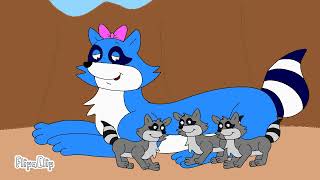 Pinch Raccoon And Her Baby Raccoons pjvera 
