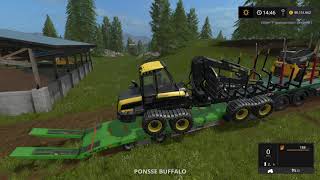 Let's Play Farming Simulator 2017 | Goldcrest Valley | transporting the log equipment | Episode 37 screenshot 1