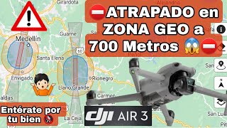 🚷DRONE queda ATRAPADO en ZONA GEO(DJI AIR 3) (Poligono) a 700 metros de Distancia ⛔️ OJO IMPORTANTE