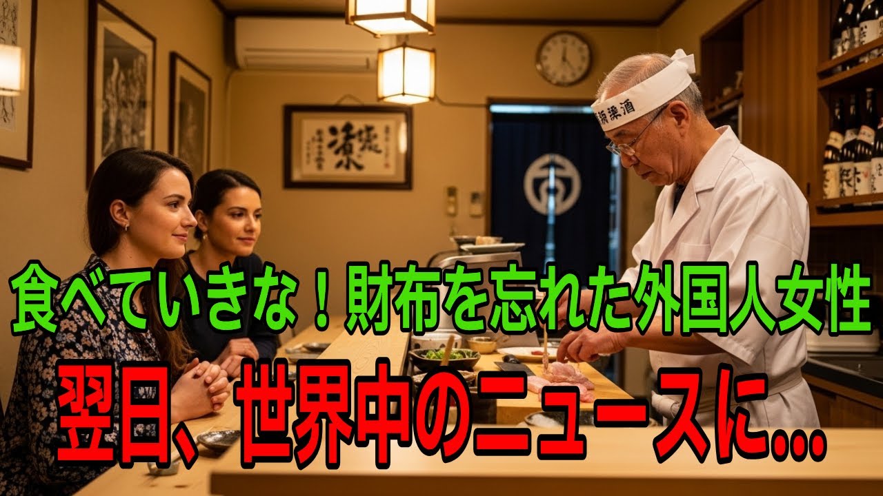 明日、借金2900万円で差し押さえられる寿司屋の店主→ 客「財布を失くしました」無一文の外国人女性に寿司を出した結果...