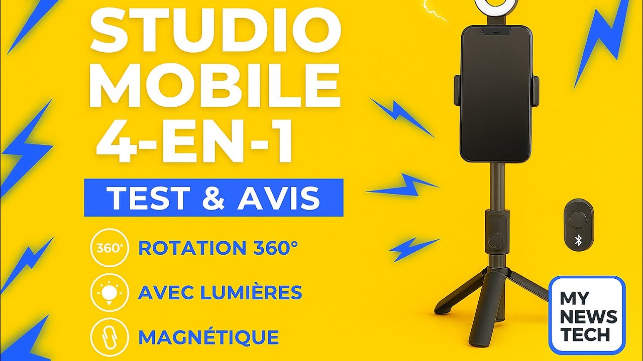 Aakyrie Portable Mini Selfie Stick Tripod With Bluetooth Remote Light