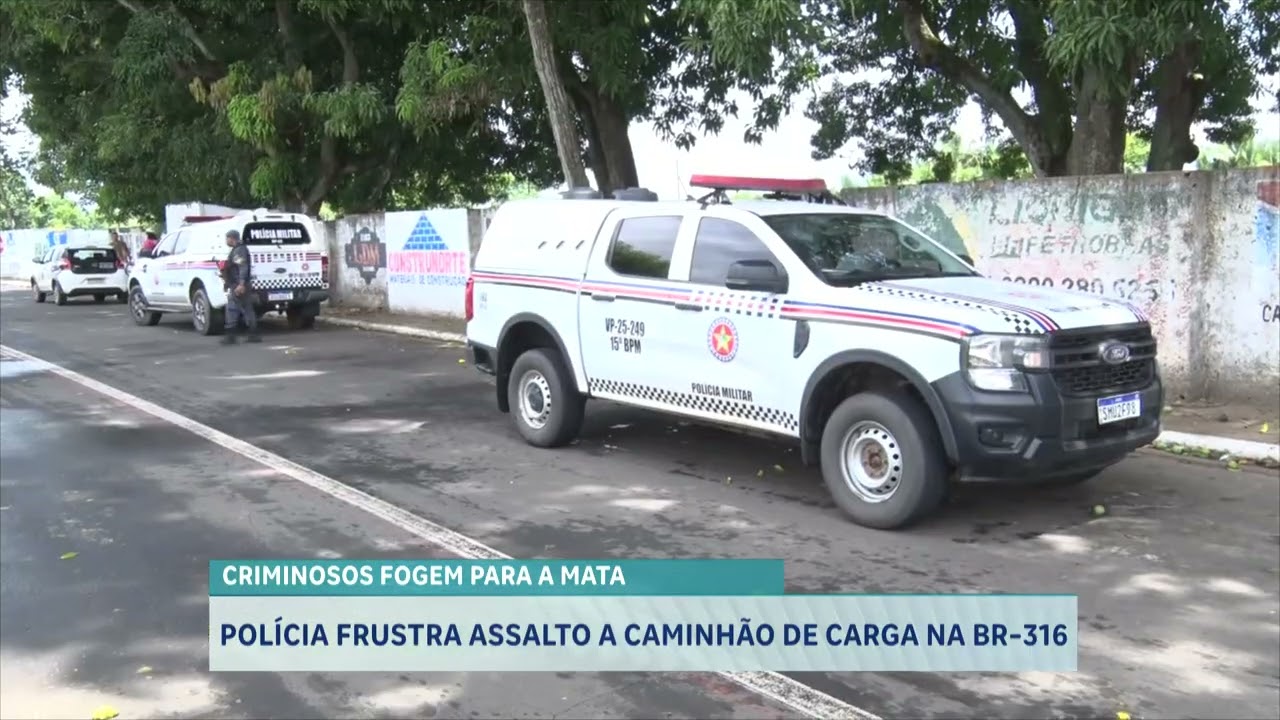 POLÍCIA FRUSTRA ASSALTO A CAMINHÃO DE CARGA NA BR 316; CRIMINOSOS FOGEM PARA A MATA