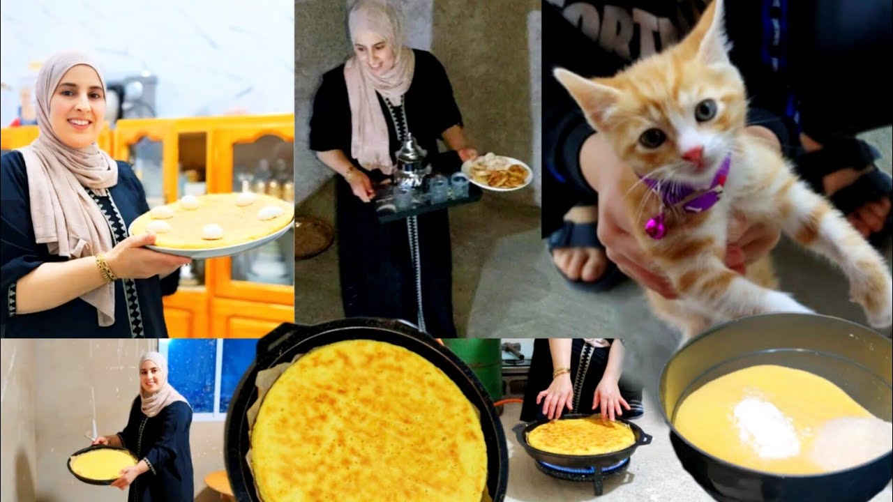 حرشة مغربية🇲🇦تقليدية بزيت الزيتون في المقلات الثقيلة مع مفاجأة في المطبخ🤷🏻‍♀️Moroccan Harsha