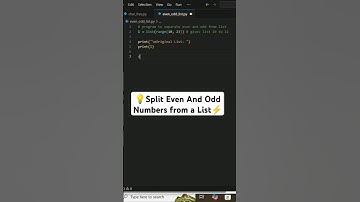 split even and odd numbers from list in #python 🐍 #pythonforbeginners #programming  #coding
