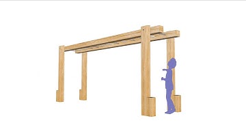 Wooden monkey bars
