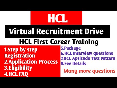 HCL VIRTUAL RECRUITMENT DRIVE | HCL FIRST CAREER FAQ | HCL FIRST CAREER APTITUDE TEST | HCL JOBS