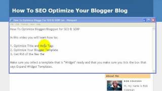 How to SEO Blogger Blogs for Better SERP...
