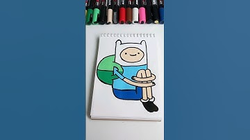 Drawing Finn with Posca Markers! #shorts #Finn #art #posca