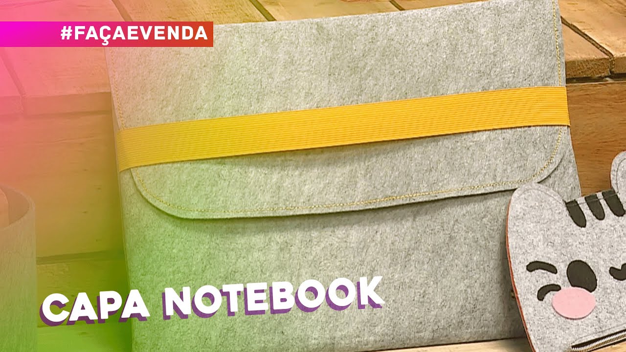 Capa de notebook em feltro por Monica Roma