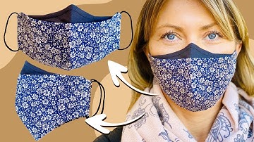 😷 NEW TWO-TONE 3D FACE MASK IN ALL SIZES S, M, L, XL / SEWING TUTORIAL WITH ALL PATTERNS
