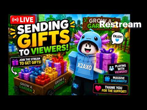 SENDING GIFTS IN  GROW A GARDEN 2! 🌱 Come Help Me Build! (Road to 600 Subs) #2 by X2Axo