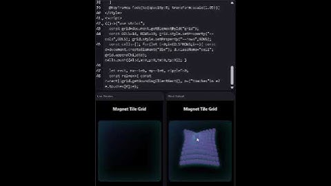 Magnet Tile Grid — Cursor Attraction + Ripple Click (HTML/CSS/JS, less than 100 Lines)