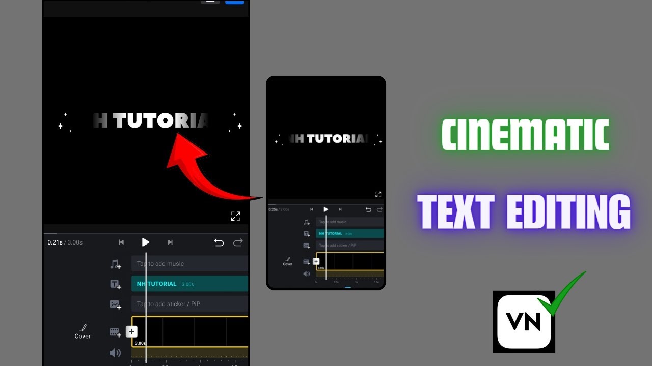Cinematic text editing in vn app||Cinematic text editing kaise kare new ...