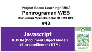 Javascript 48 DOM Create Element HTML Javascript  Kurikulum Merdeka Pemrograman Web Kelas XI SMK RPL