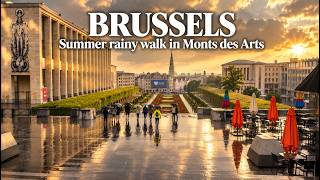 Brussels Walking Tour | Monts des Arts till Grand Place surroundings. Raindrops on lens.