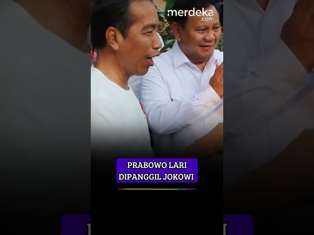 Prabowo Langsung Lari Saat Dipanggil Jokowi #besmart #merdekadotcom #viralshort #prabowosubianto class=