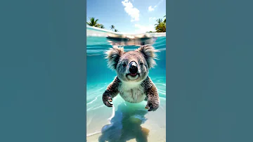 A Swimming Koala Watch This Adorable Diver Under The Caribbean Waters Koala Cute Animals 